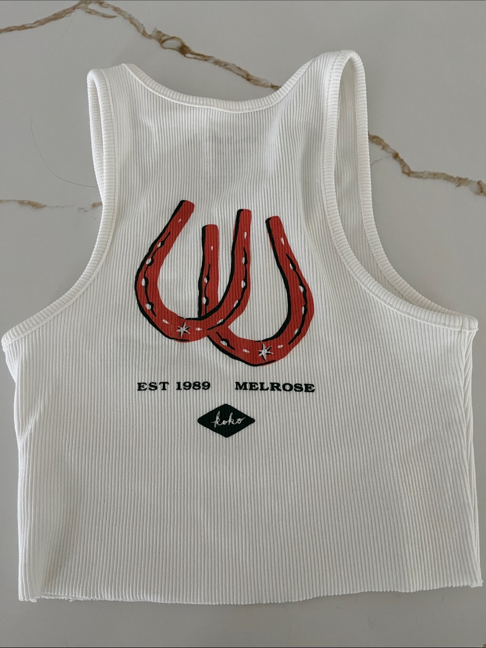 Imakoko La White "Howdy Cowboy" Ribbed Tank - Picture 2 of 3